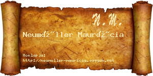 Neumüller Maurícia névjegykártya
